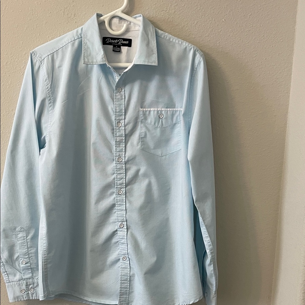 David Donahue Sky Blue Kids Button-Down Shirt